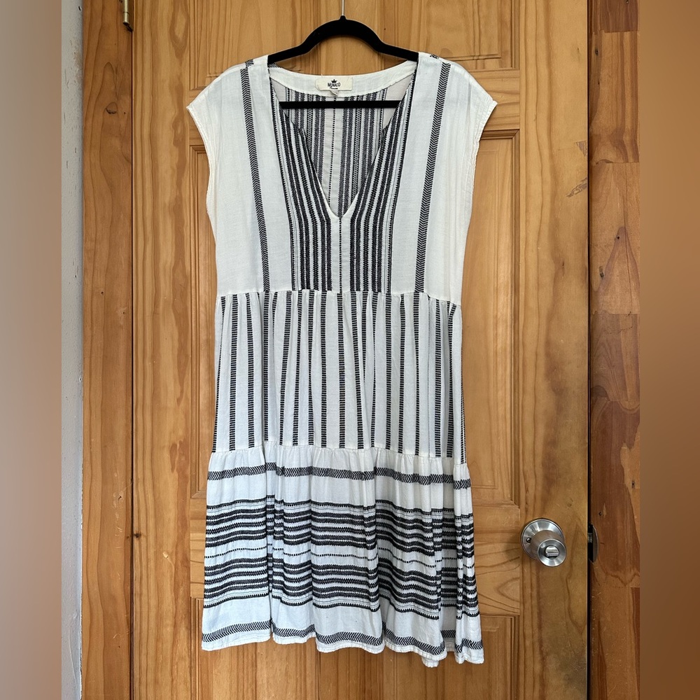 Black & White Stripe Grecian Dress